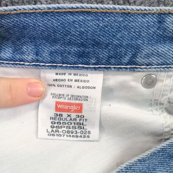 Wrangler Five Star Regular Fit Straight Jean Mens 38x30 Blue 5-Pocket W/Tags - Picture 12 of 14